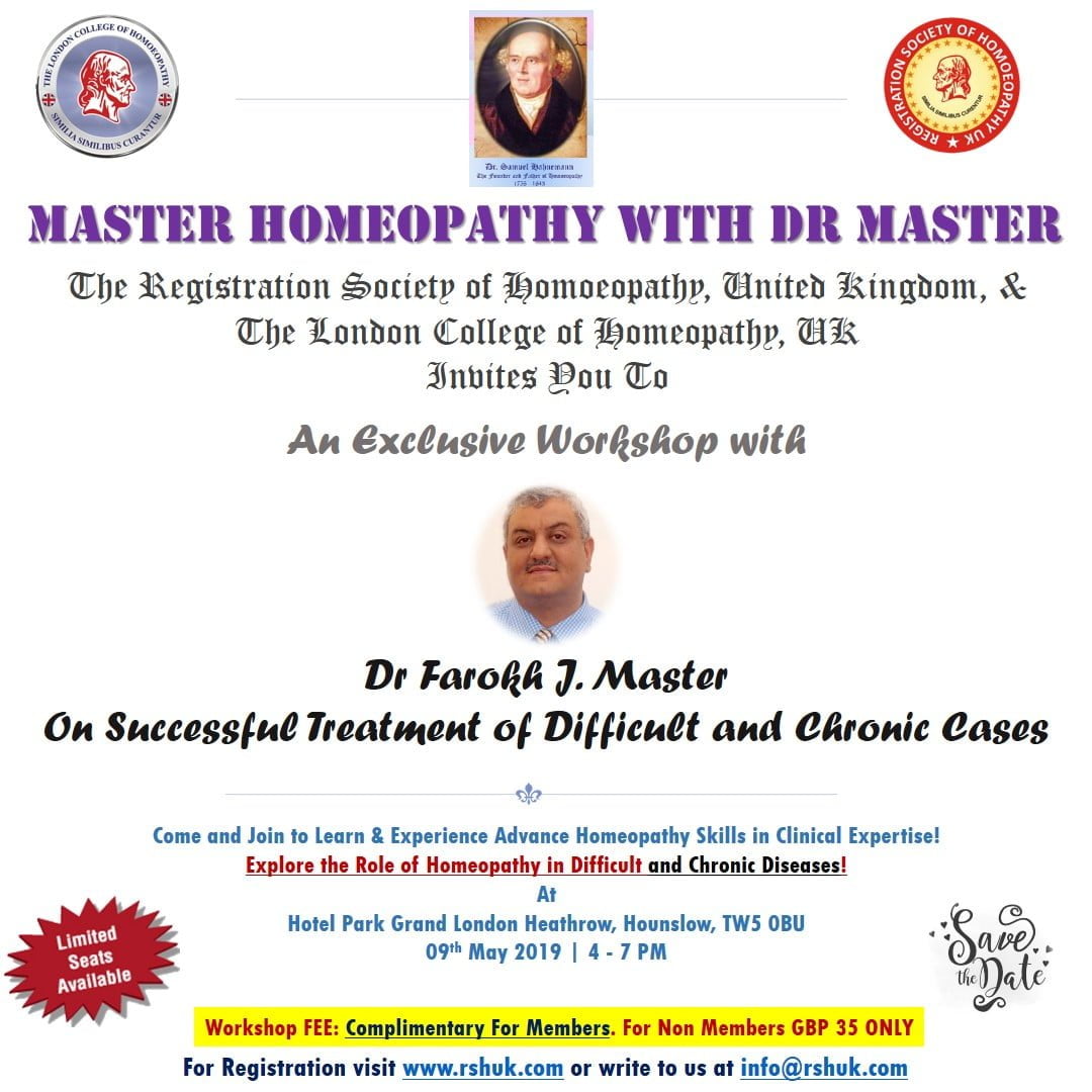 Master Homeopathy with Dr Master – Workshop – London